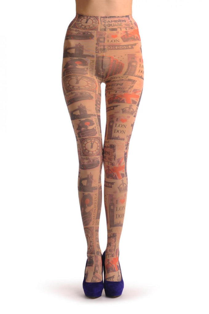liss kiss Brief Time In London Camden Tube Map Vintage - Tights