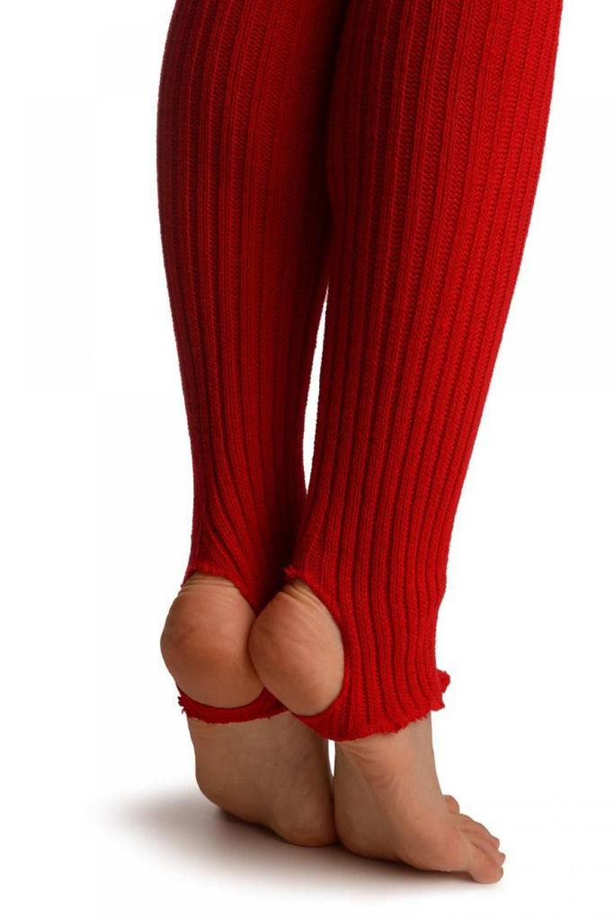 Liss Kiss Bright Red Stirrup Dance/Ballet Leg Warmers - Leg Warmers