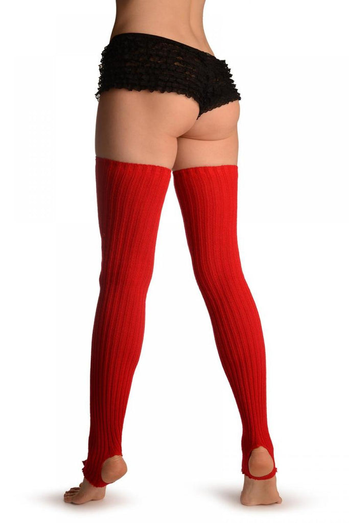 Liss Kiss Bright Red Stirrup Dance/Ballet Leg Warmers - Leg Warmers