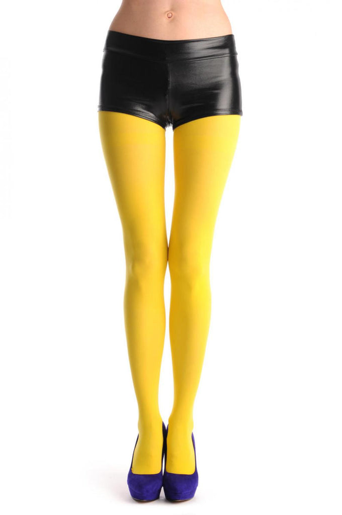 Liss Kiss Bright Yellow Plain Luxury Quality 40 Denier - Tights