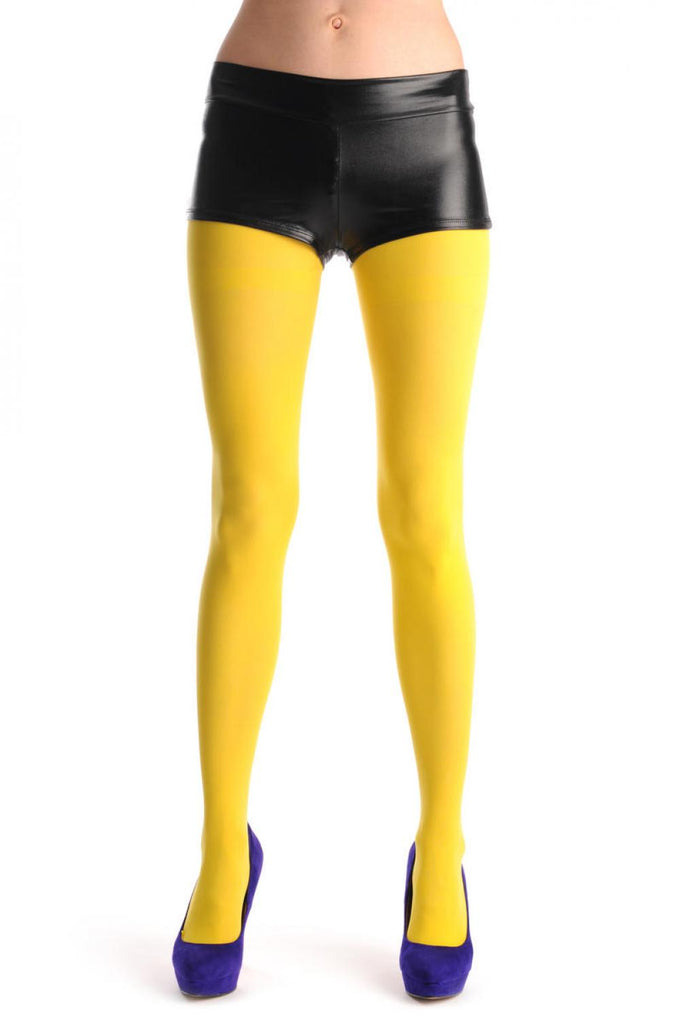 Liss Kiss Bright Yellow Plain Luxury Quality 40 Denier - Tights