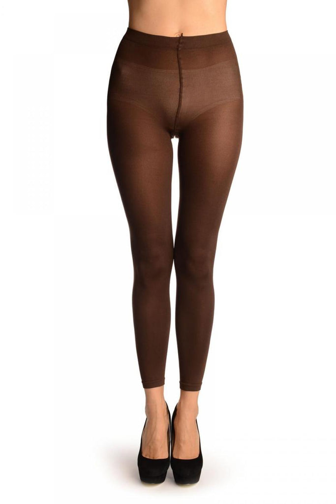 Liss Kiss Brown 120 Denier (Winter) Footless Tights - Tights Footless