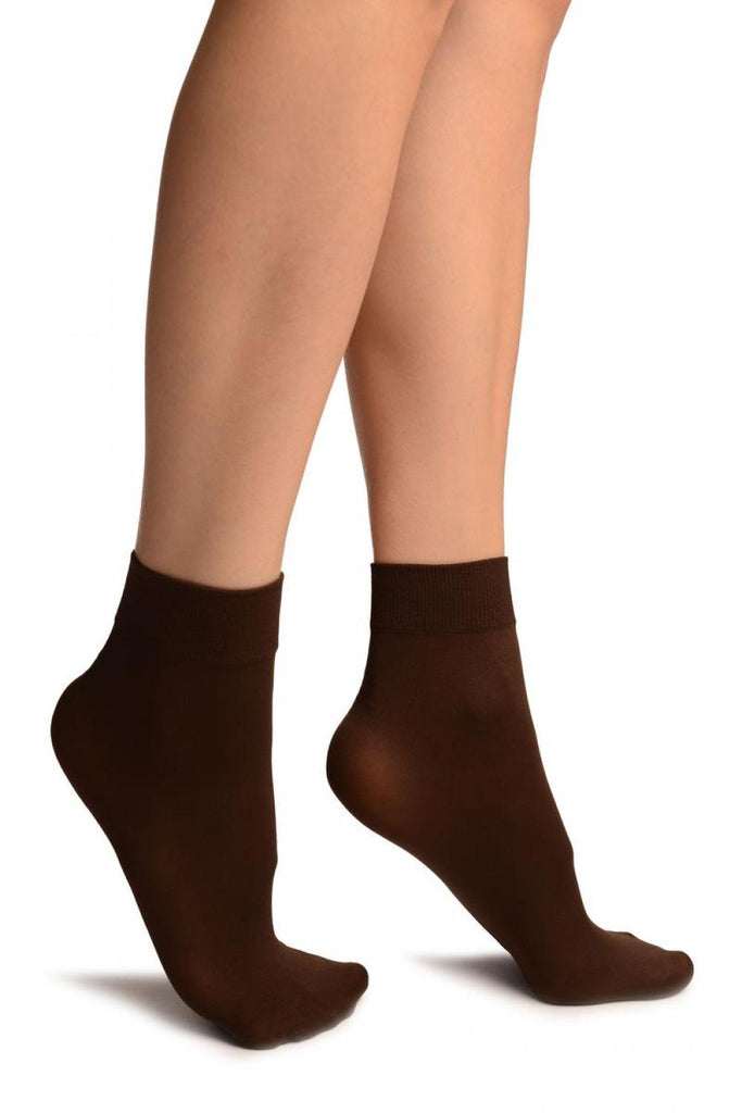 liss kiss Brown Comfort Top Strong Ankle High Socks - Socks