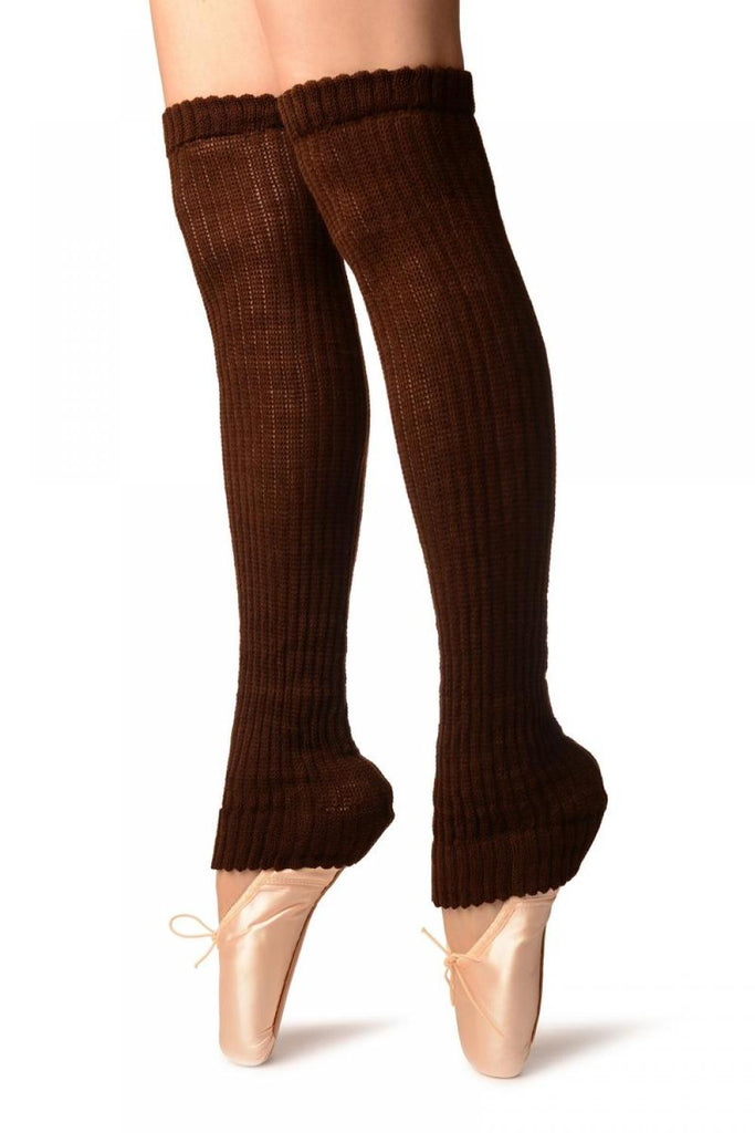 Liss Kiss Brown Double Rib Stitch Dance/Ballet Leg Warmers - Leg Warmers