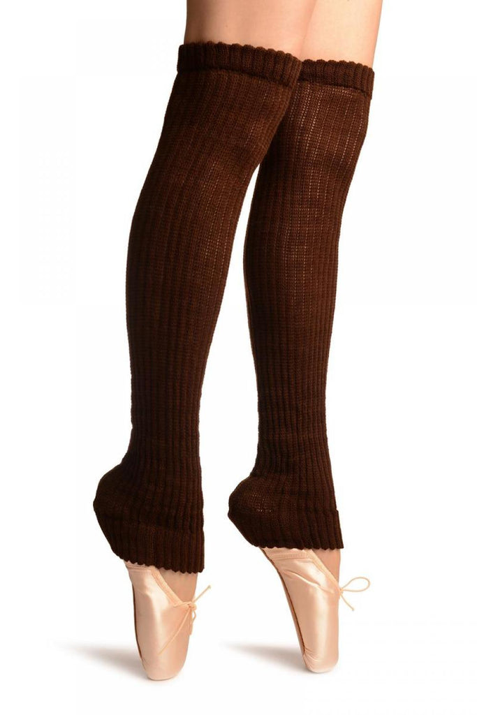 Liss Kiss Brown Double Rib Stitch Dance/Ballet Leg Warmers - Leg Warmers