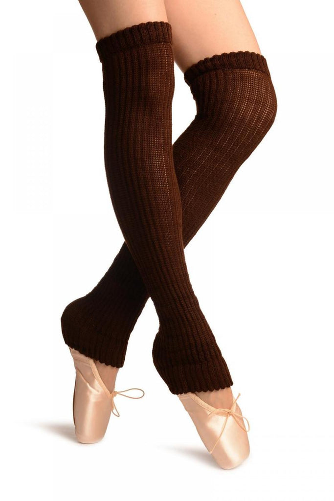 liss kiss Brown Double Rib Stitch Dance/Ballet Leg Warmers - Leg Warmers