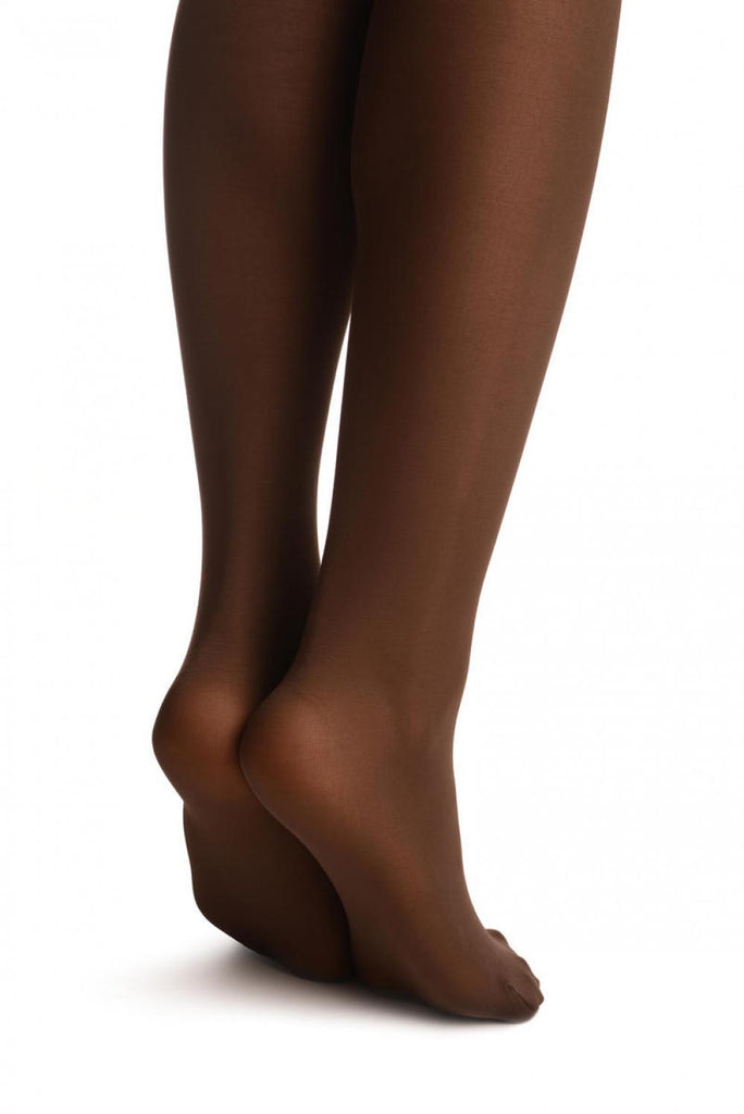 Liss Kiss Brown Luxurious Hold Ups With Floral Silicon Lace 60 Den - Hold Ups