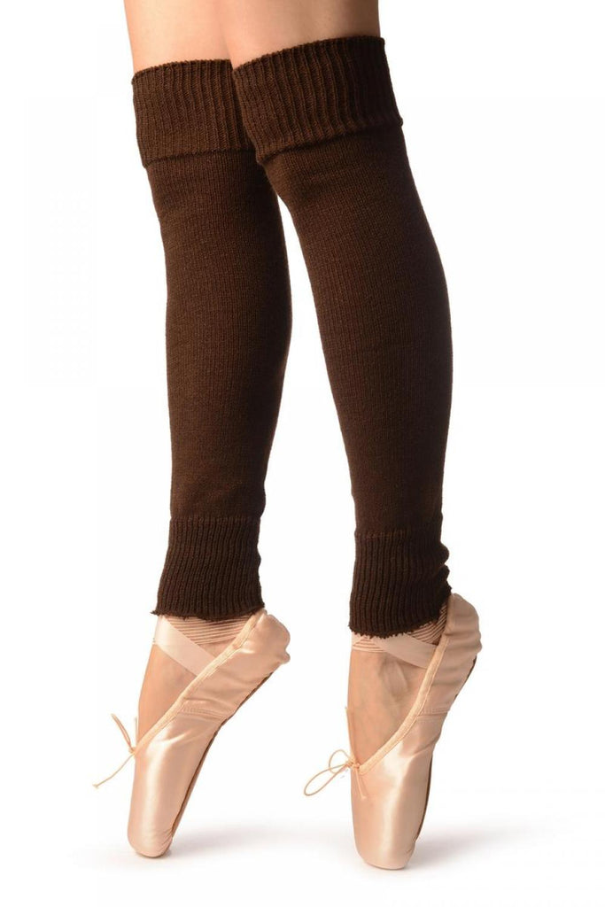 Liss Kiss Brown Plain Dance/Ballet Leg Warmers - Leg Warmers