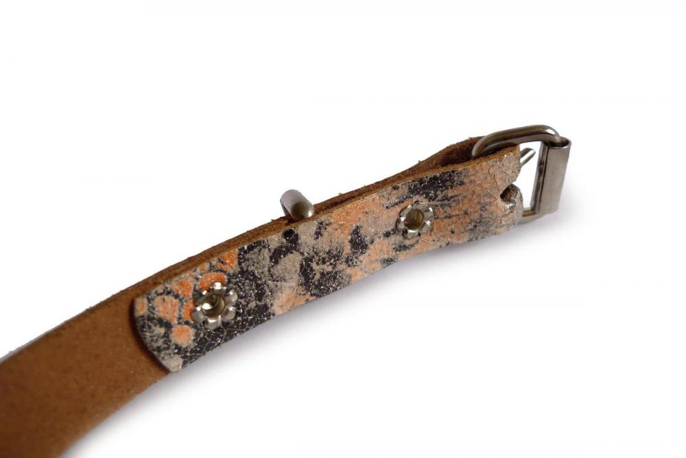 Liss Kiss Brown Snake Skin Real Leather Rustic Look Women Belt - Belt