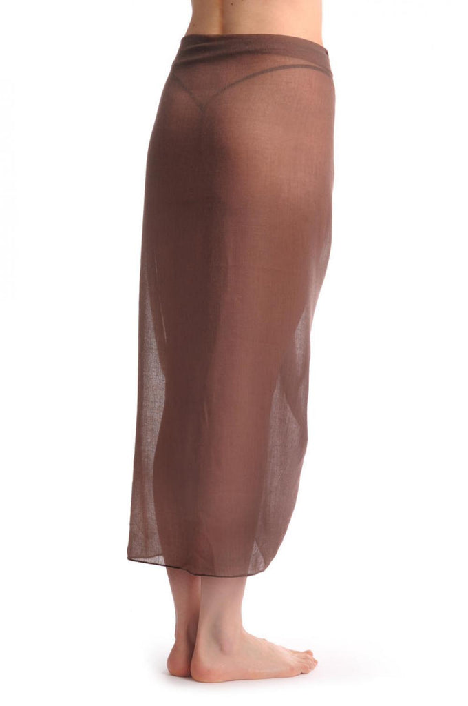 Liss Kiss Brown With Large Gold Studded Skull Unisex Scarf & Beach Sarong - Scarf