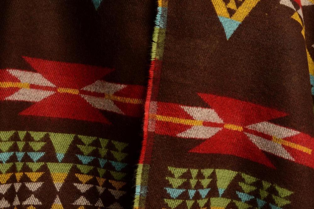 Liss Kiss Brown Woven Aztec With Hood Poncho - Poncho