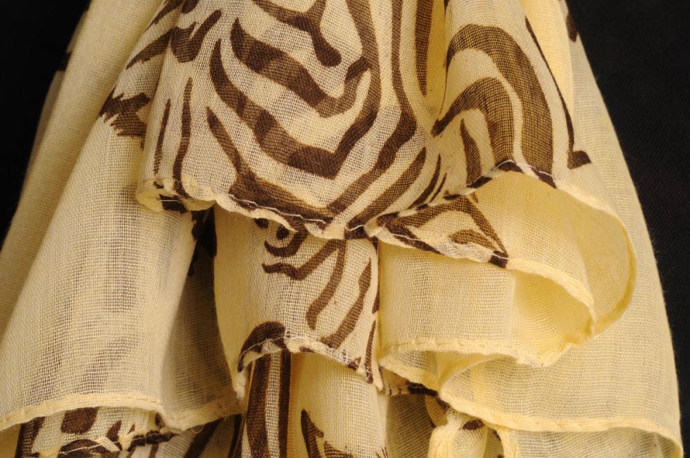 Liss Kiss Brown Zebra On Cream Unisex Scarf & Beach Sarong - Scarf