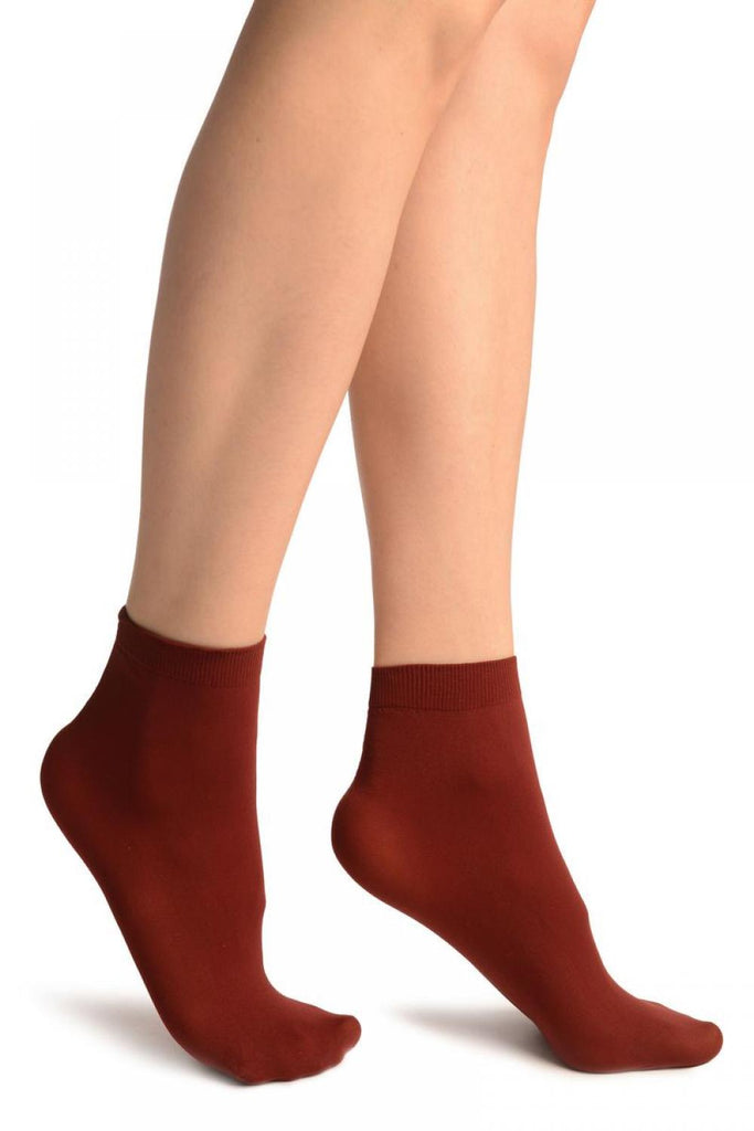 liss kiss Burgundy Red Plain Ankle High Socks - Socks