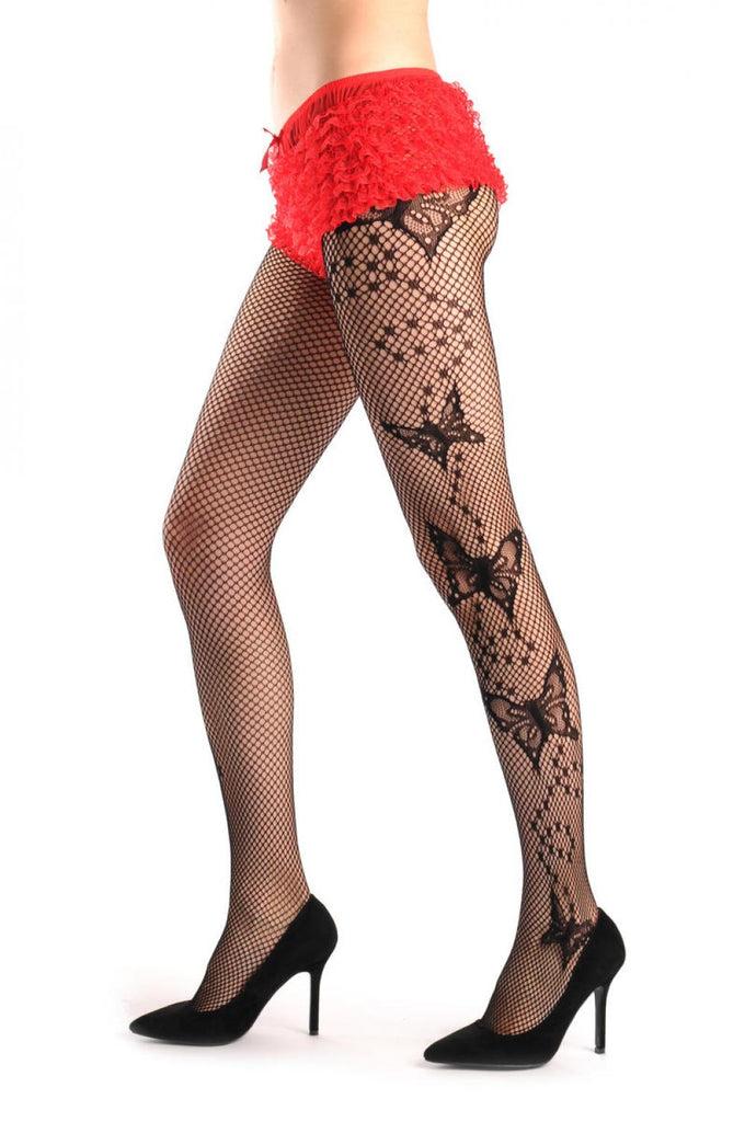 liss kiss Butterflies & Black Pearls On The Side Fishnet - Tights