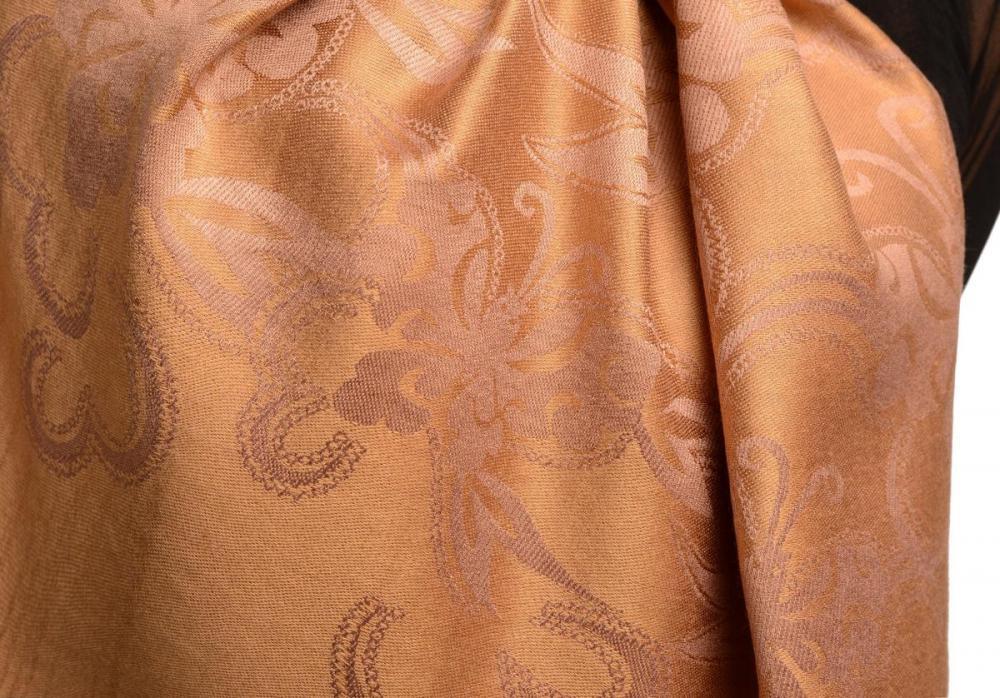 Liss Kiss Butterflies On Beige Pashmina Feel With Tassels - Scarf