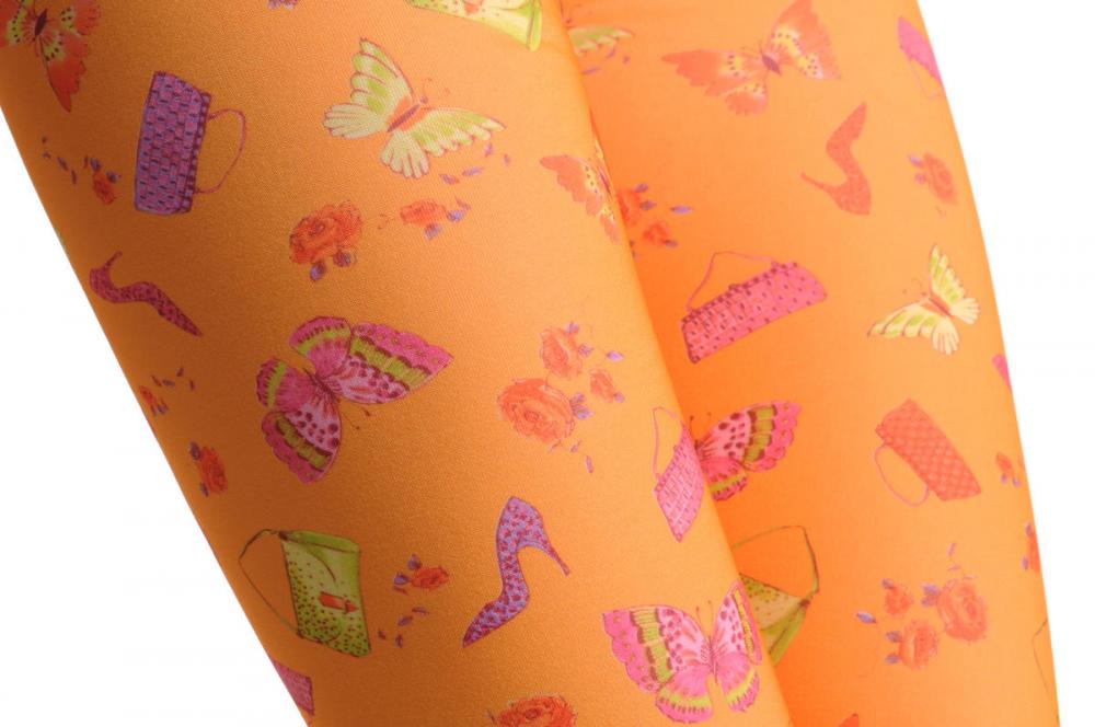 Liss Kiss Butterflies Shoes & Bags On Orange - Leggings