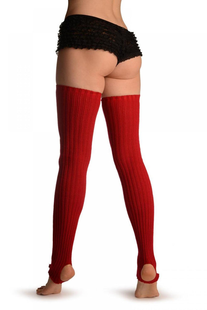 Liss Kiss Cardinal Red Stirrup Dance/Ballet Leg Warmers - Leg Warmers