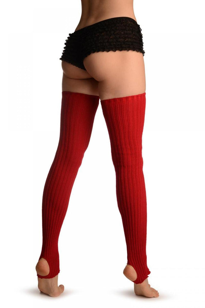 Liss Kiss Cardinal Red Stirrup Dance/Ballet Leg Warmers - Leg Warmers