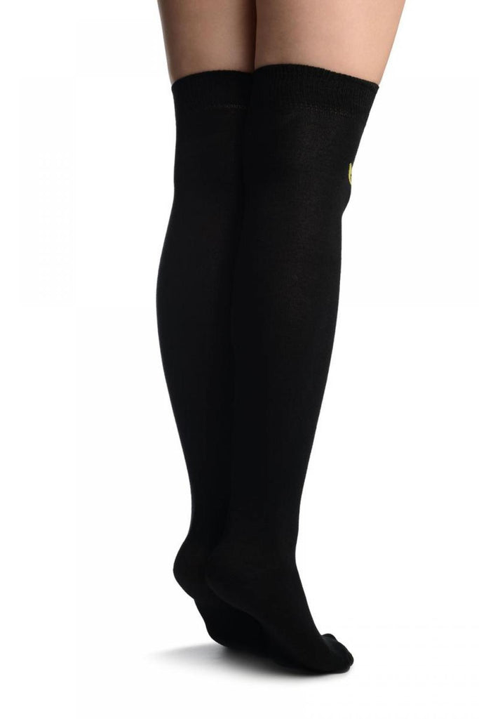 Liss Kiss Cat Eyes On Black Over The Knee Socks - Over The Knee Socks