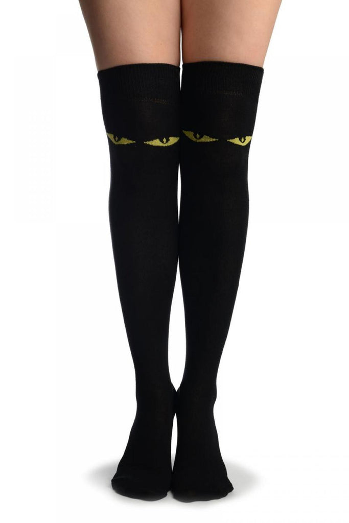 liss kiss Cat Eyes On Black Over The Knee Socks - Over The Knee Socks