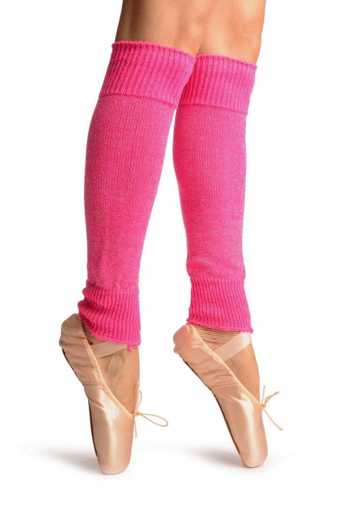 Liss Kiss Cerise Pink With Silver Lurex Dance/Ballet Leg Warmers - Leg Warmers