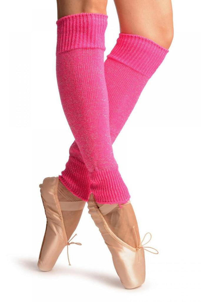 liss kiss Cerise Pink With Silver Lurex Dance/Ballet Leg Warmers - Leg Warmers