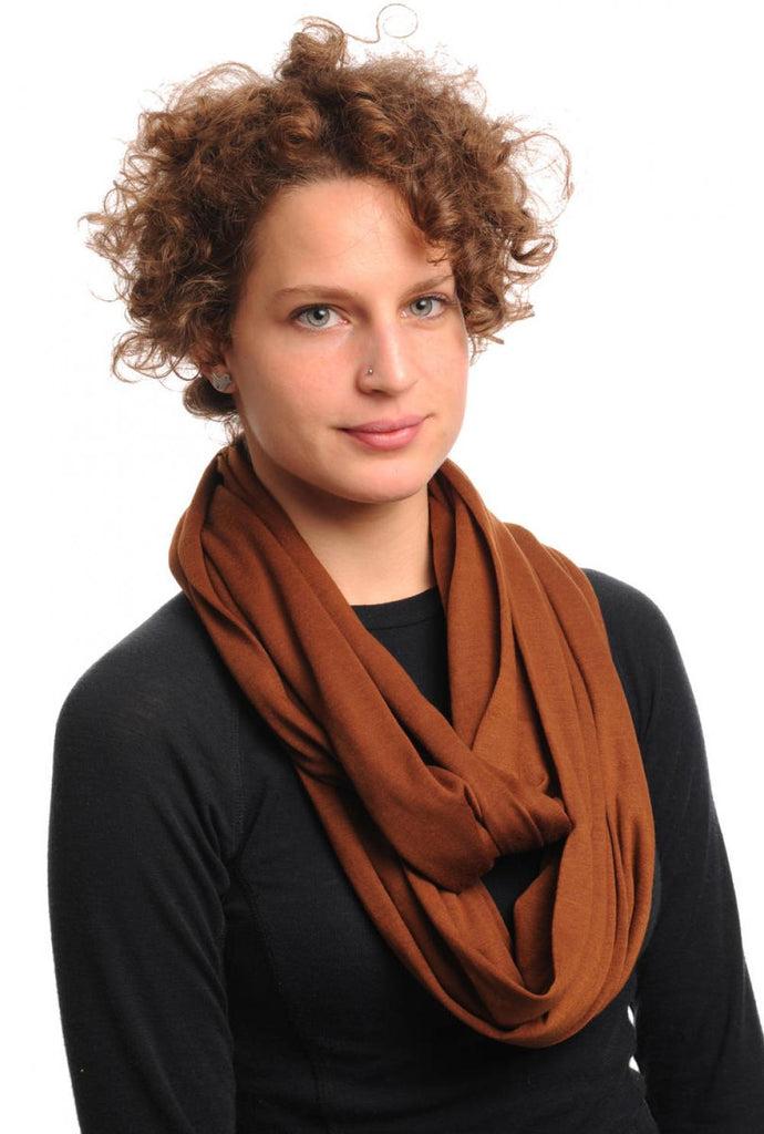 Liss Kiss Chocolate Brown Soft Cotton Snood Scarf - Snood