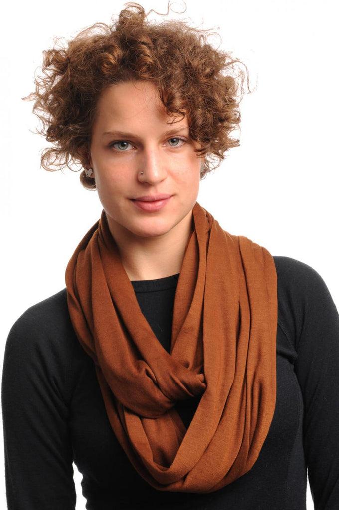 liss kiss Chocolate Brown Soft Cotton Snood Scarf - Snood