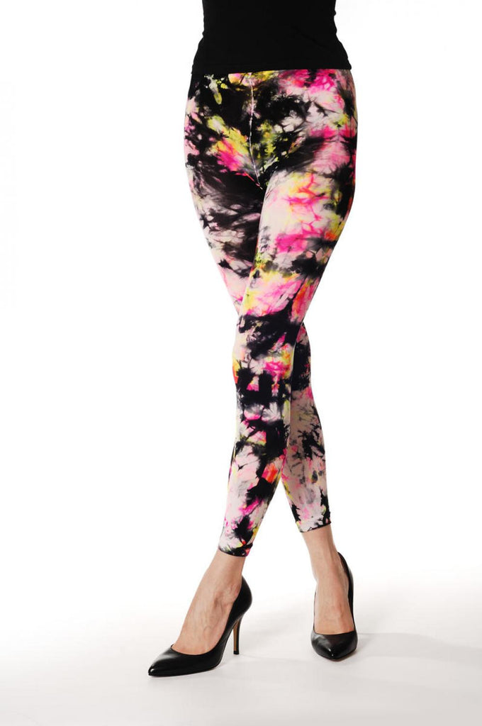 Liss Kiss Colour Splash (Tie Dye) And Pink Footless - Tights Footless