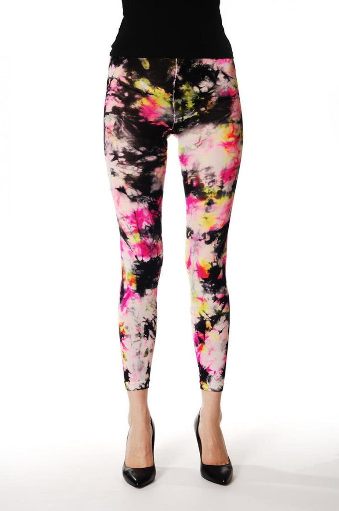Liss Kiss Colour Splash (Tie Dye) And Pink Footless - Tights Footless