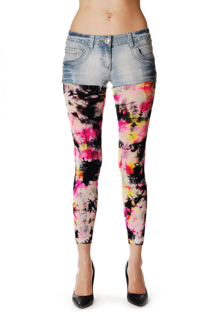 liss kiss Colour Splash (Tie Dye) and Pink Footless - Tights Footless