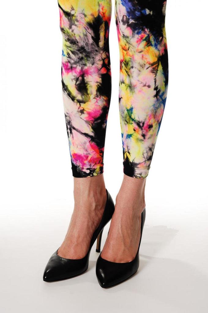 Liss Kiss Colour Splash (Tie Dye) Blues Footless - Tights Footless