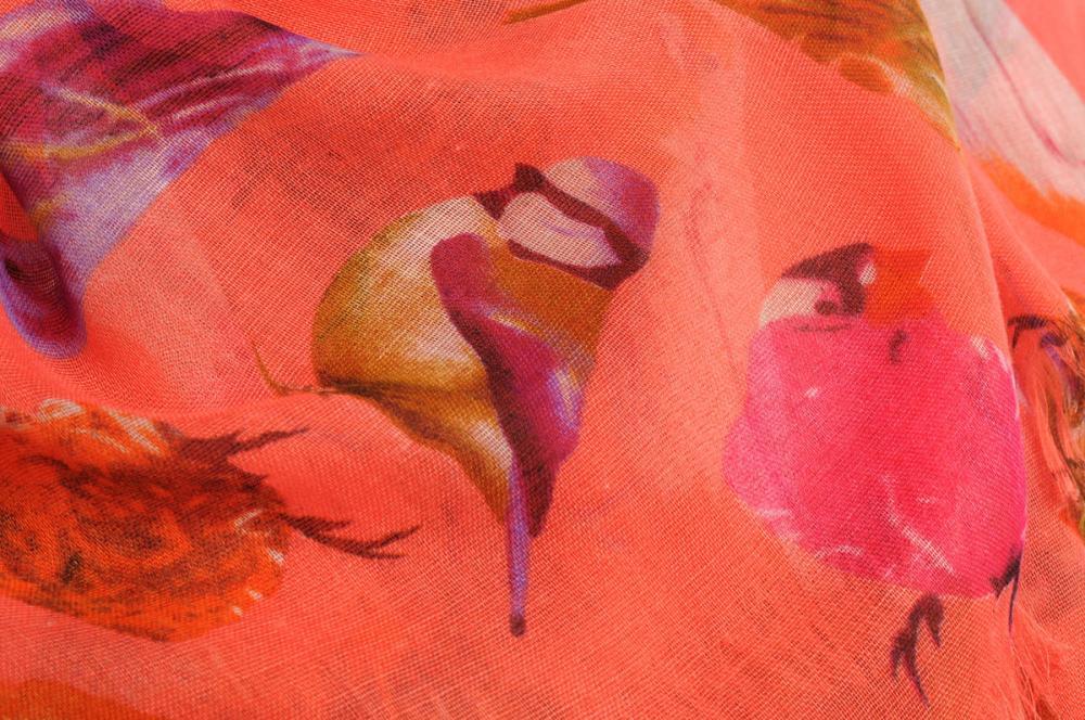 Liss Kiss Colourful Birds On Coral Unisex Scarf & Beach Sarong - Scarf