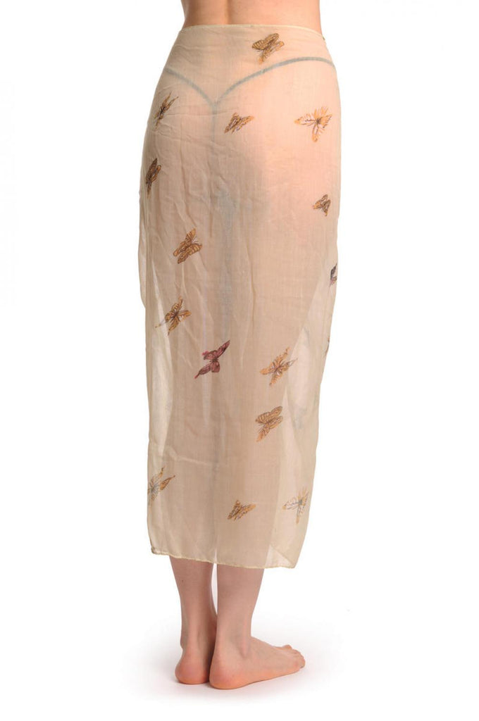 Liss Kiss Colourful Butterflies On Sand White Unisex Scarf & Beach Sarong - Scarf