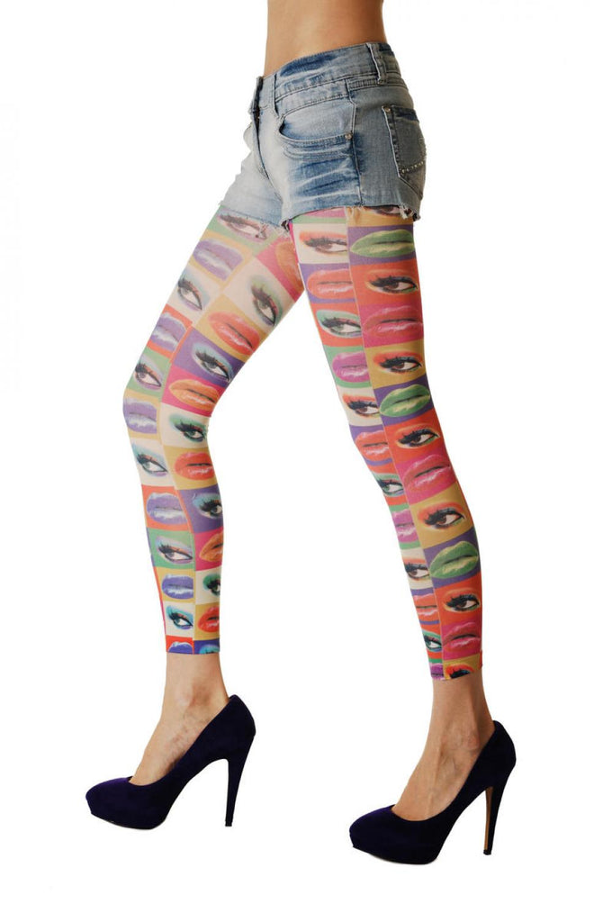 Liss Kiss Colourful Lips & Eyes Footless - Tights Footless
