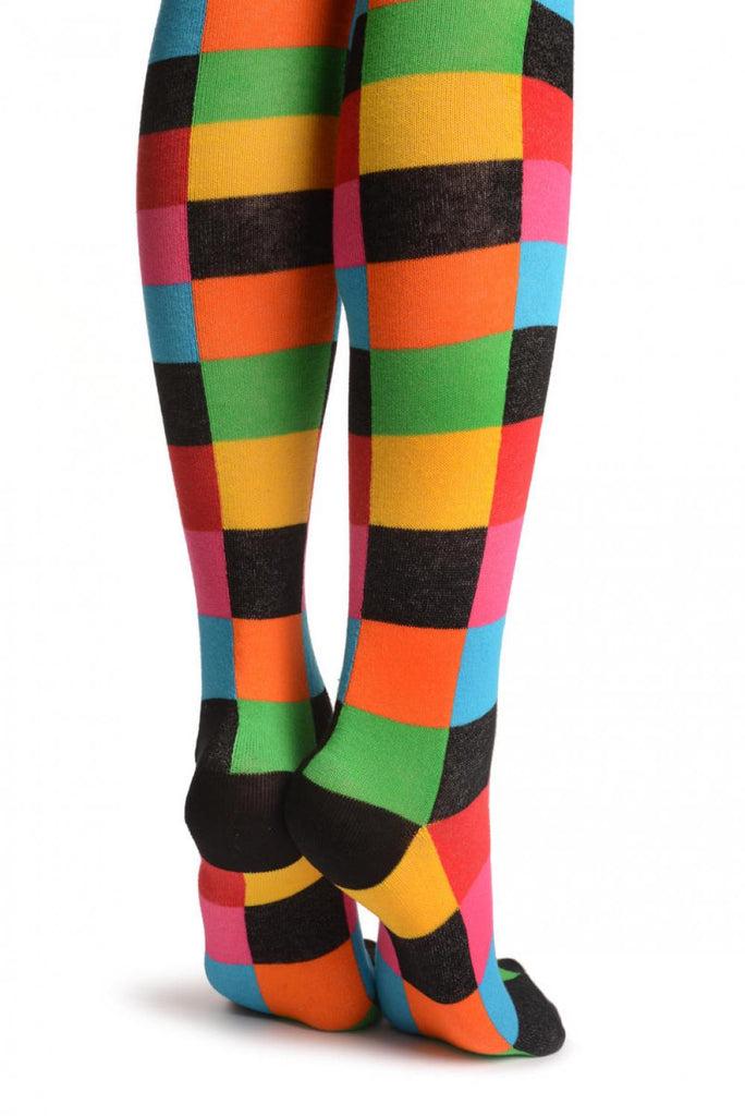 Liss Kiss Colourful Pallet Squares - Over The Knee Socks