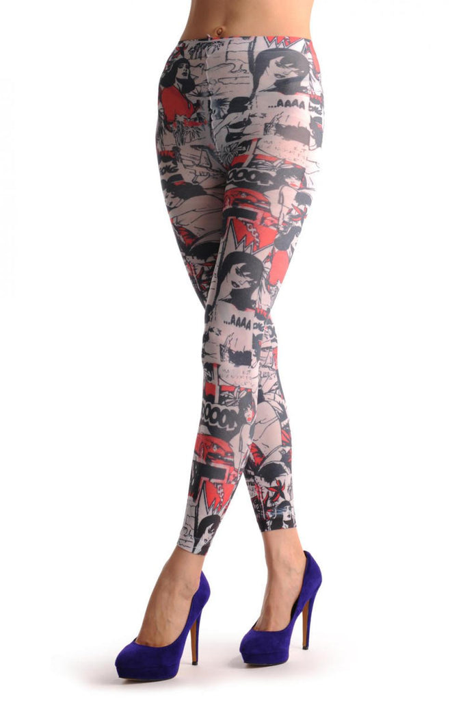 Liss Kiss Comics Girl On White Footless - Tights Footless