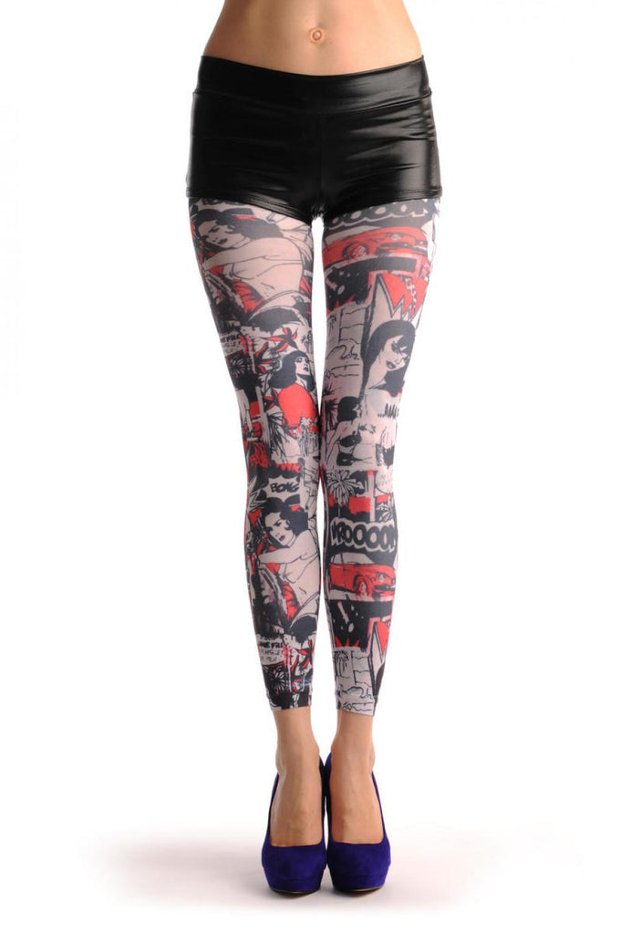 liss kiss Comics Girl On White Footless - Tights Footless