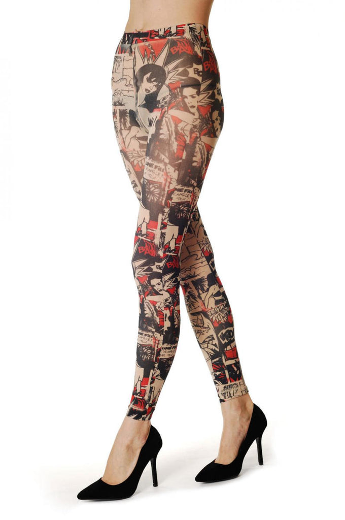 Liss Kiss Comics Girl Vintage Footless - Tights Footless