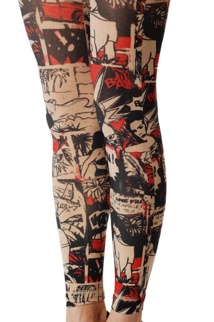 Liss Kiss Comics Girl Vintage Footless - Tights Footless