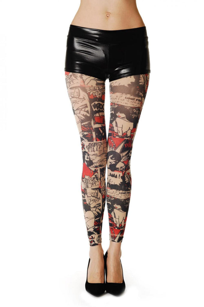 liss kiss Comics Girl Vintage Footless - Tights Footless