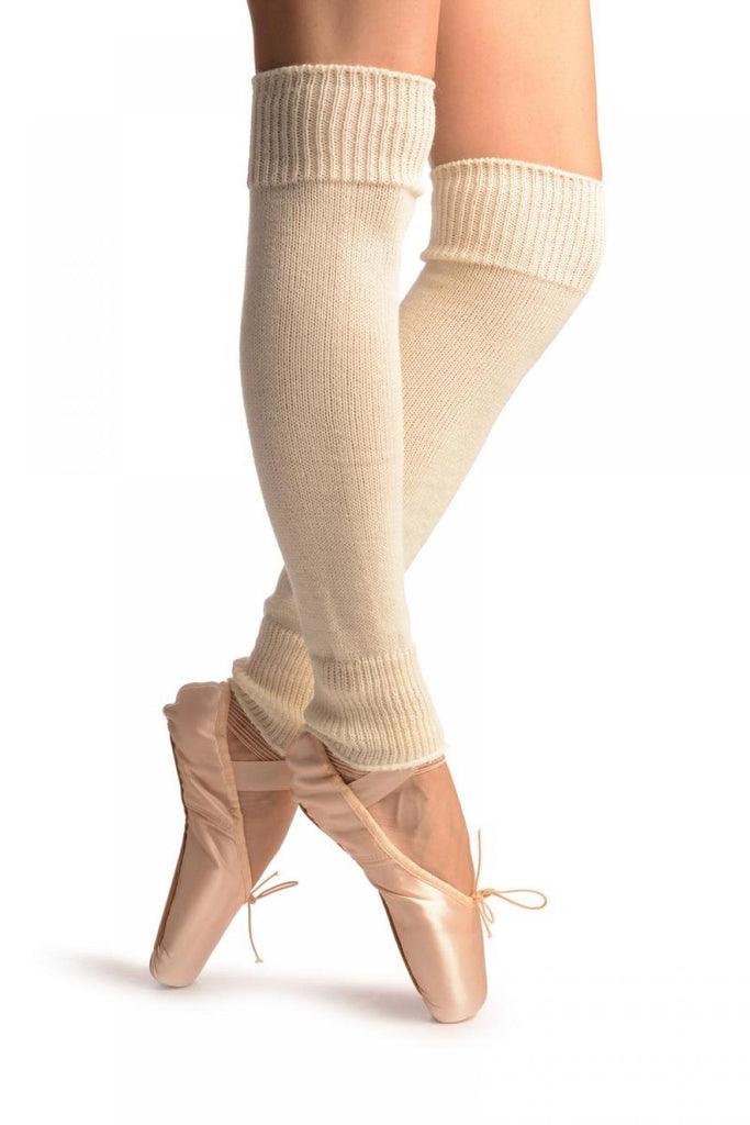 liss kiss Cream Plain Dance/Ballet Leg Warmers - Leg Warmers