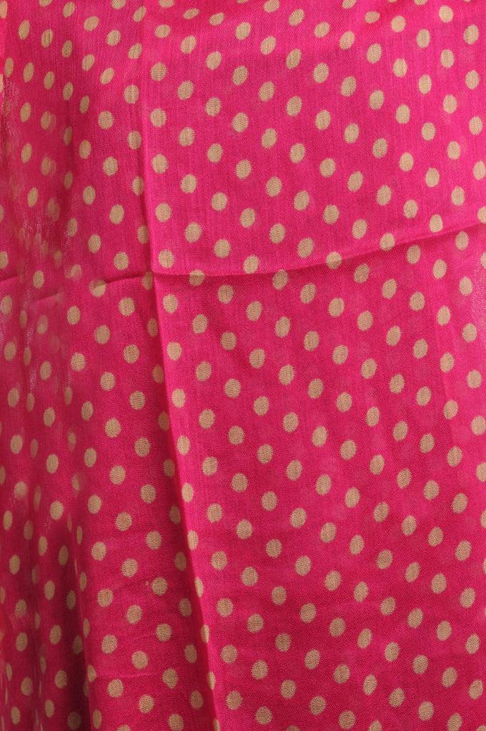 Liss Kiss Cream Polka Dots On Pink With Tassels - Scarf