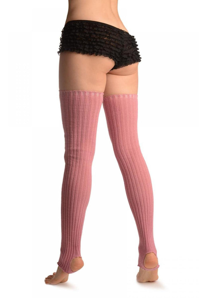 Liss Kiss Crepe Pink Stirrup Dance/Ballet Leg Warmers - Leg Warmers