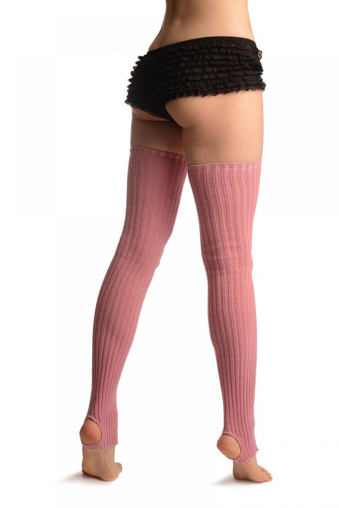Liss Kiss Crepe Pink Stirrup Dance/Ballet Leg Warmers - Leg Warmers