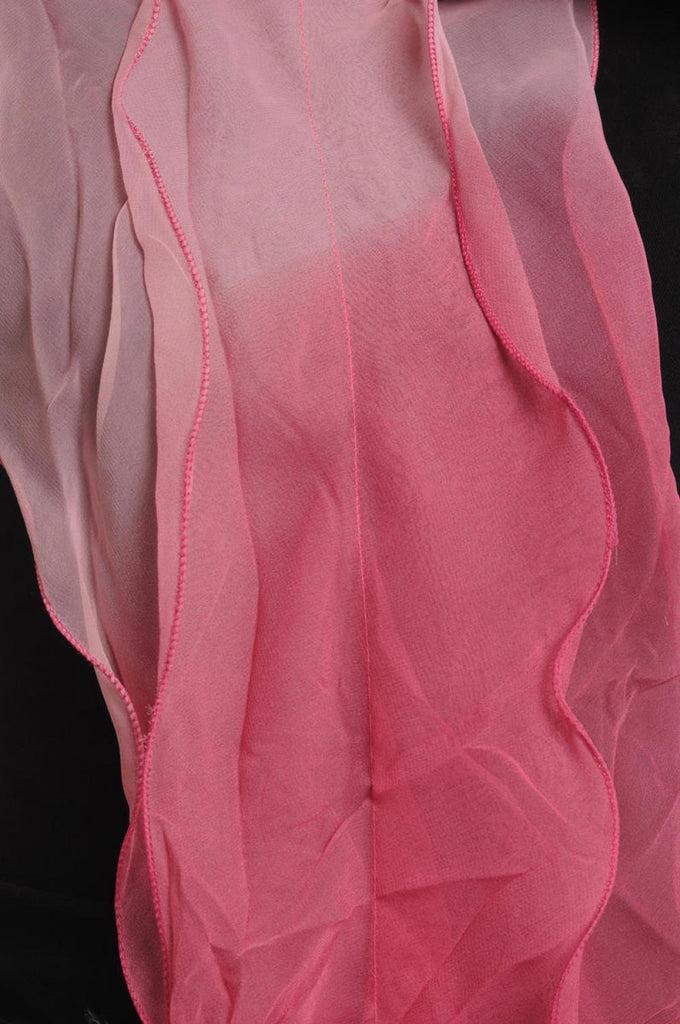 Liss Kiss Damask & Watermelon Pink Double Layered Chiffon Ombre - Scarf