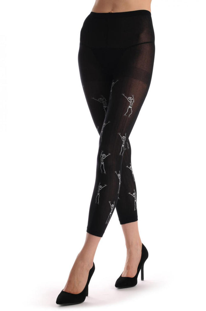 Liss Kiss Dancing Halloween Skeletons Footless - Tights Footless