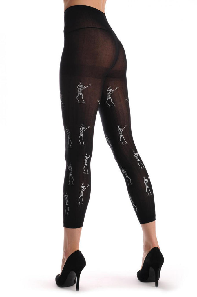 Liss Kiss Dancing Halloween Skeletons Footless - Tights Footless