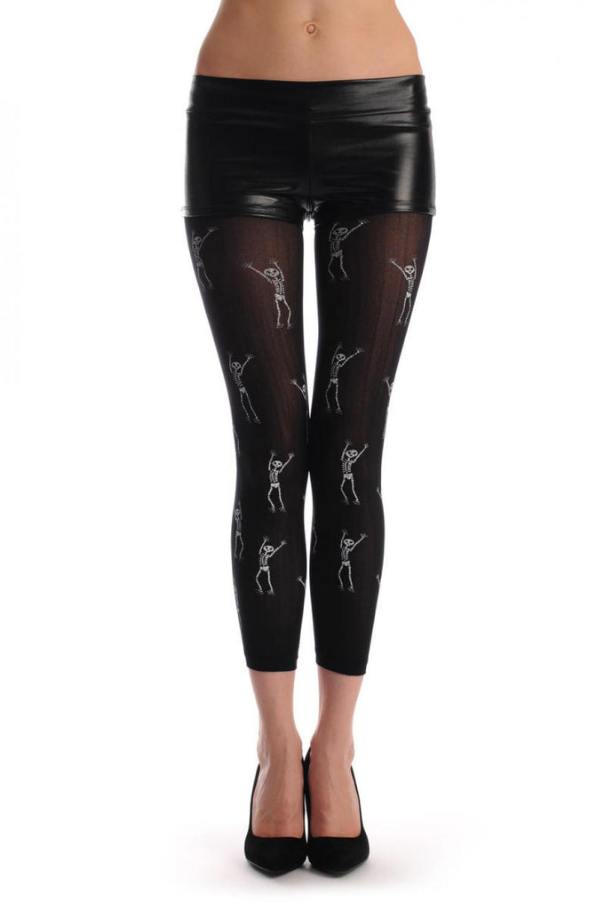 Liss Kiss Dancing Halloween Skeletons Footless - Tights Footless