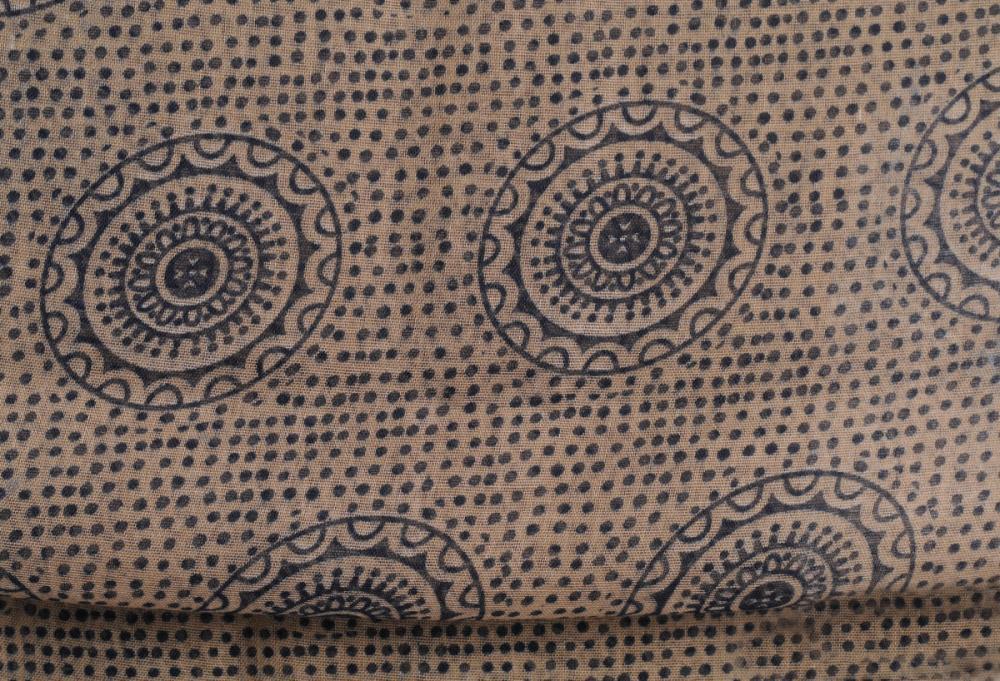 Liss Kiss Dark Blue Aztec Sun On Mocha Unisex Scarf & Beach Sarong - Scarf